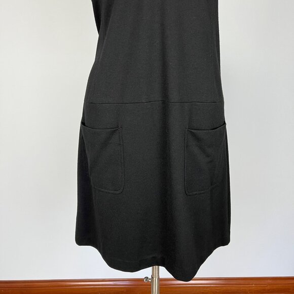 Anne Klein Womens Black Deep V Neck Dress Pockets Sleeveless Stretch size Large - Picture 3 of 12